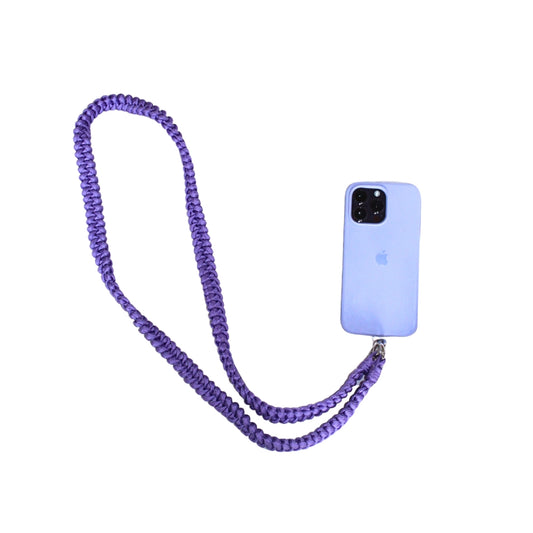 Telefoonkoord gevlochten | Paars