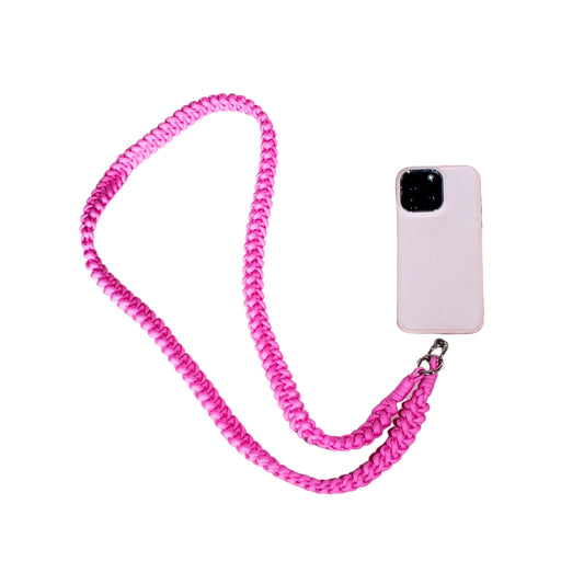 Telefoonkoord gevlochten | Roze