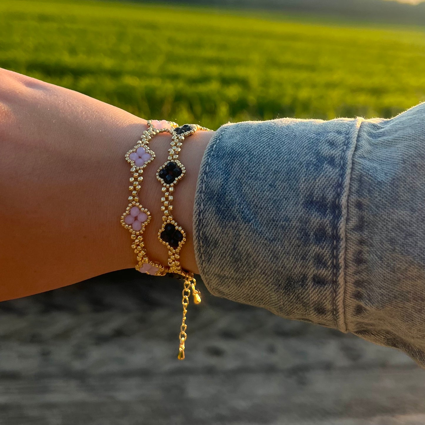 LUCKY CLOVER bracelet gold & rose