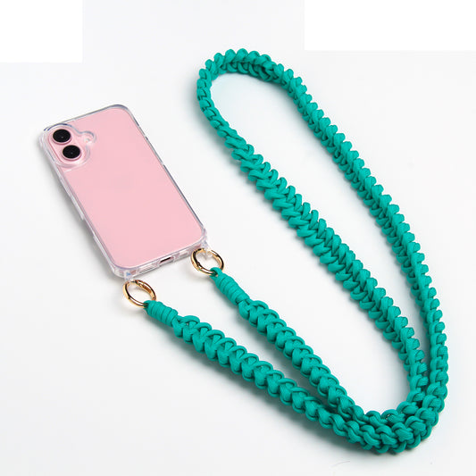 Telefoonkoord gevlochten | TURQUOISE