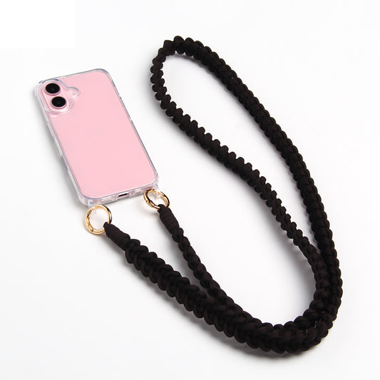 Telefoonkoord gevlochten | DARK GREY