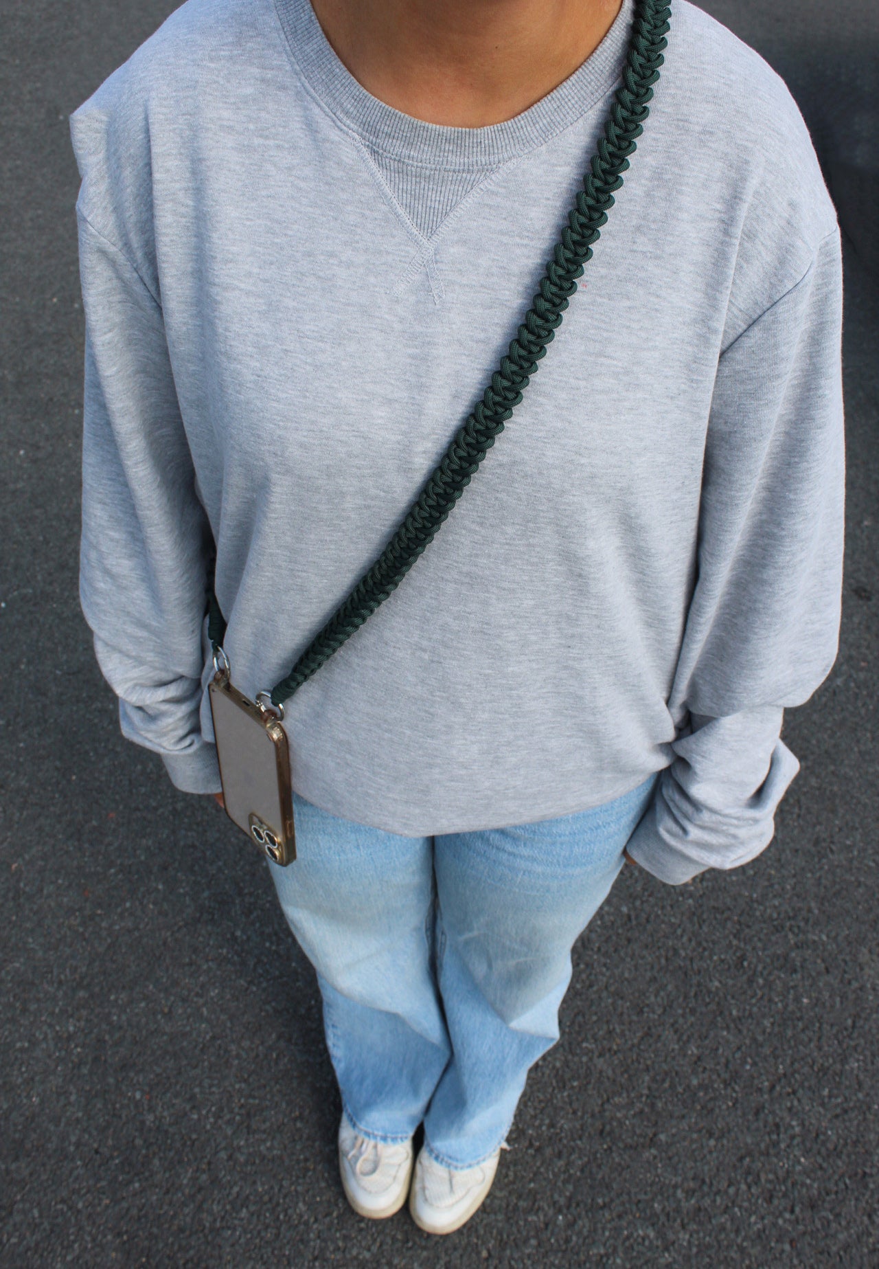 Telefoonkoord gevlochten | ARMY GREEN