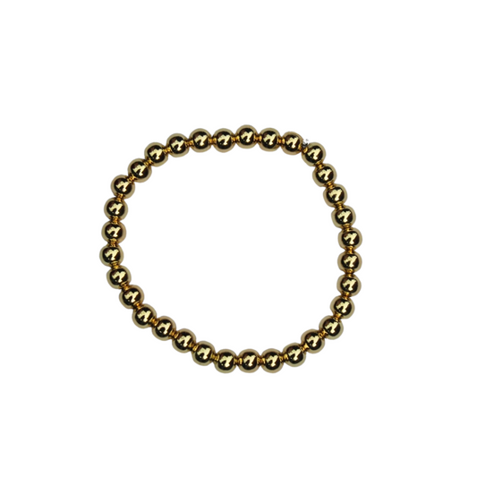 BASIC 6 mm kralenarmband (gold)