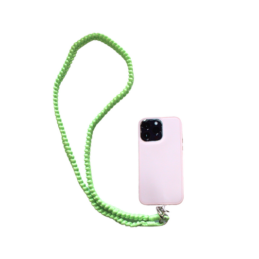 Telefoonkoord gevlochten | Licht groen