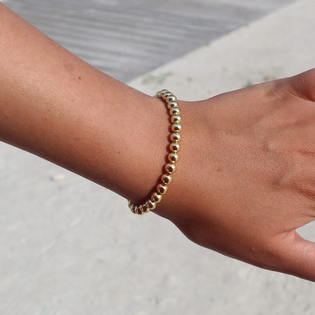BASIC 6 mm kralenarmband (gold)