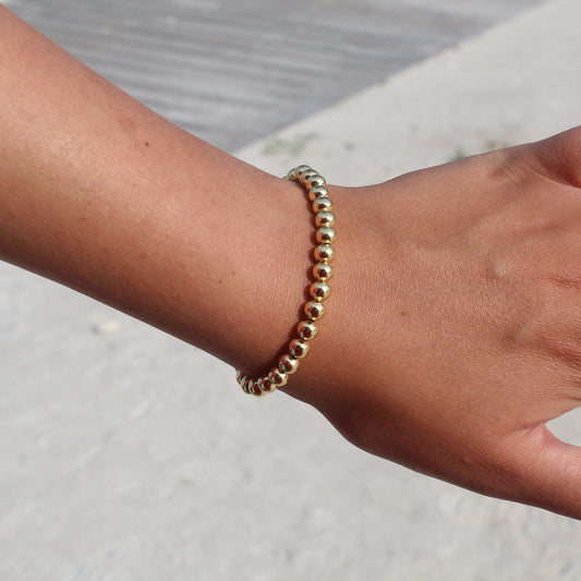 BASIC 6 mm kralenarmband (gold)