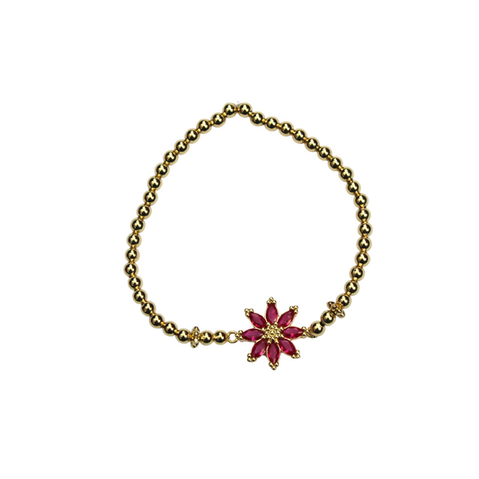 CRYSTAL PINK FLOWER bracelet