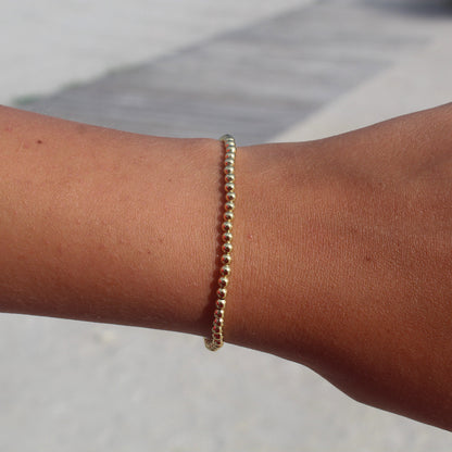 BASIC 3 mm kralenarmband (gold)