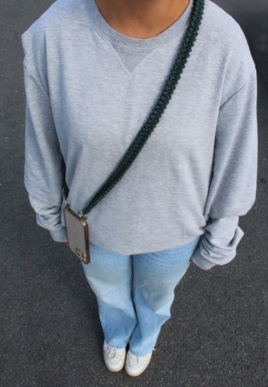 Telefoonkoord gevlochten | ARMY GREEN